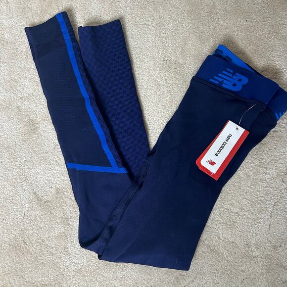 New Balance Fitted Cold Weather‎ Nylon Blend Lightweight Wicks Dry Leggings Sz S - Picture 1 of 8